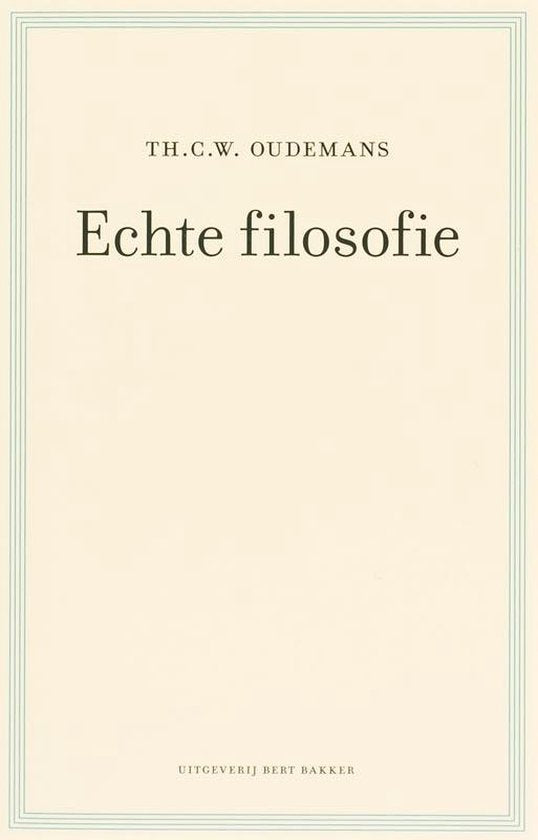 Echte Filosofie — omslag