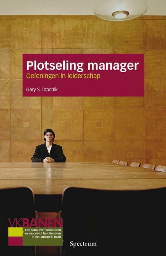 Plotseling manager — boekomslag