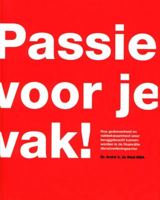 Passie voor je vak — omslag