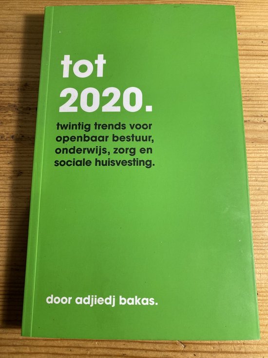 Tot 2020. — boekomslag