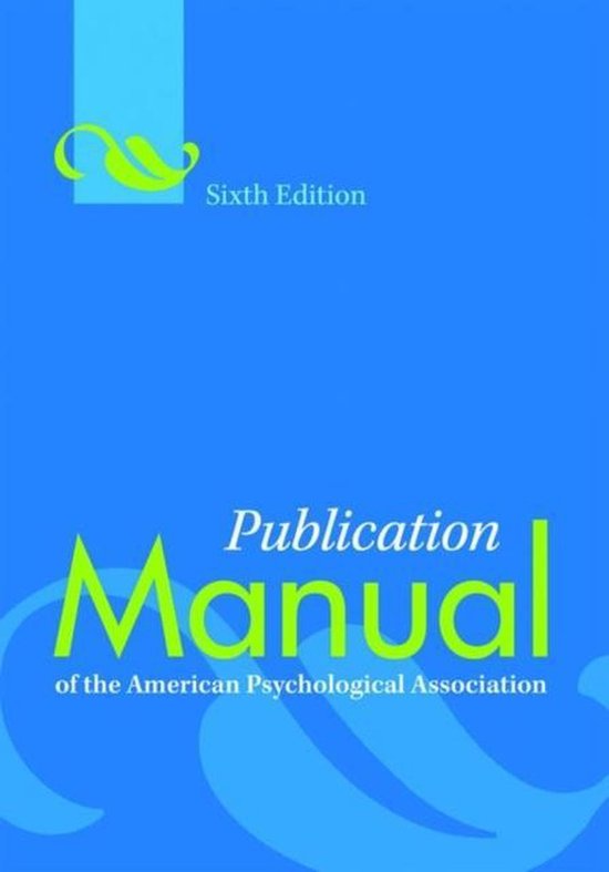 Publication Manual Of American Psycholog — boekomslag
