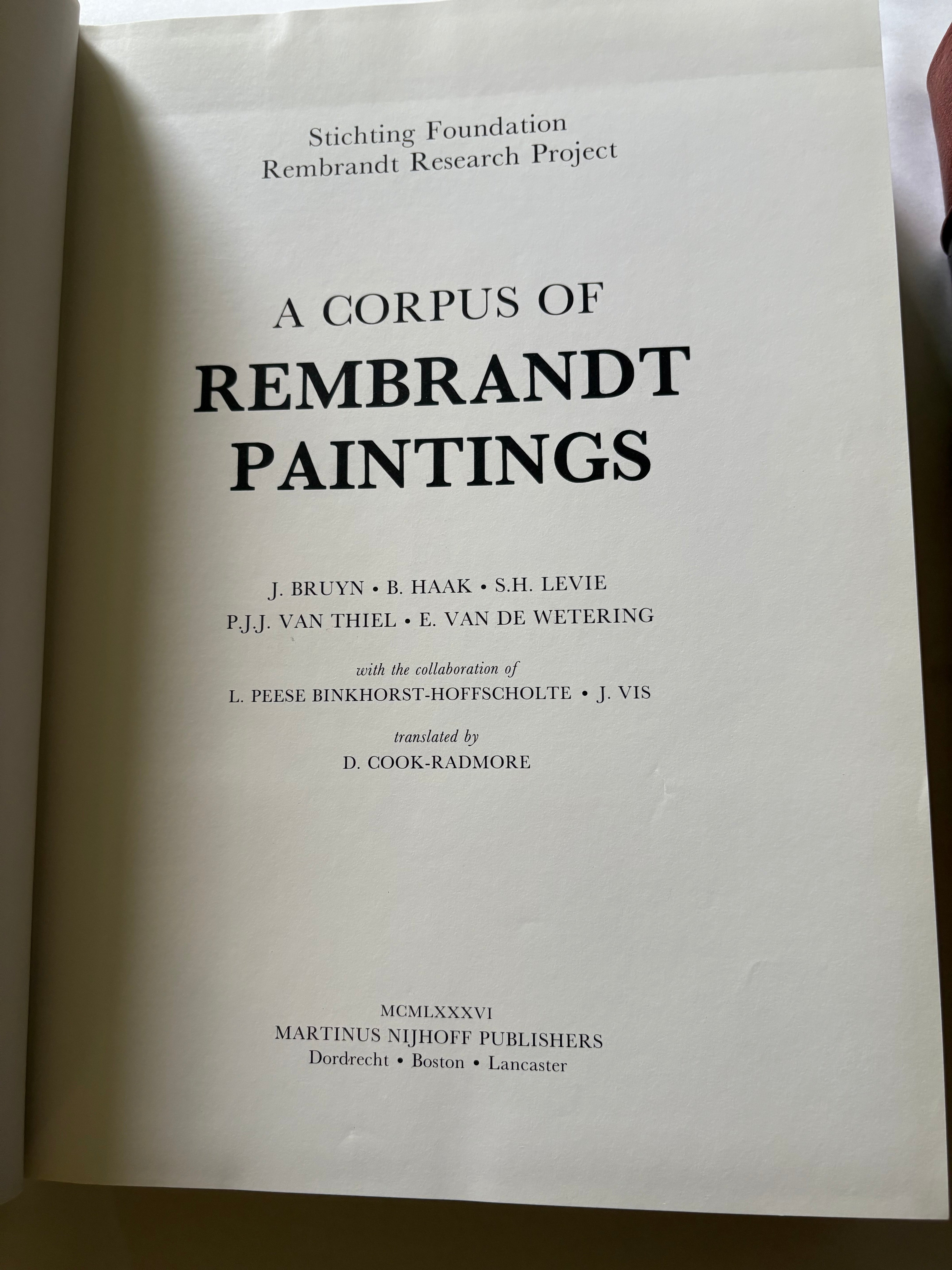 A Corpus Rembrandt Paintings deel 1 t/m 3