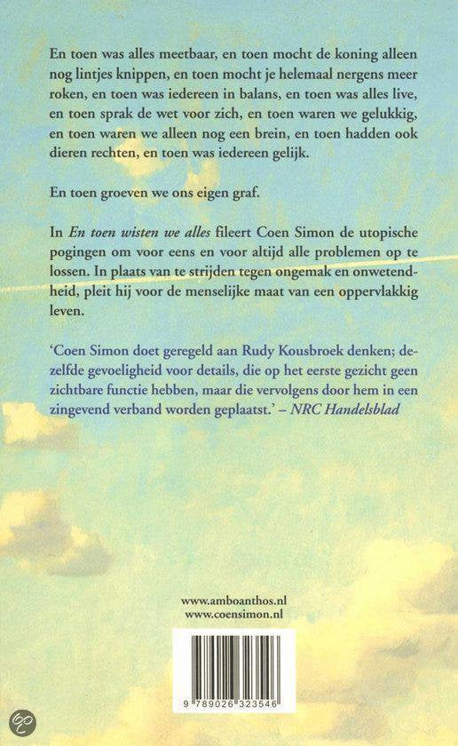 En toen wisten we alles — boekomslag