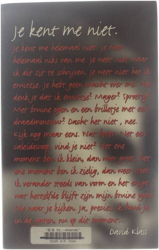 Je Kent Me Niet — boekomslag
