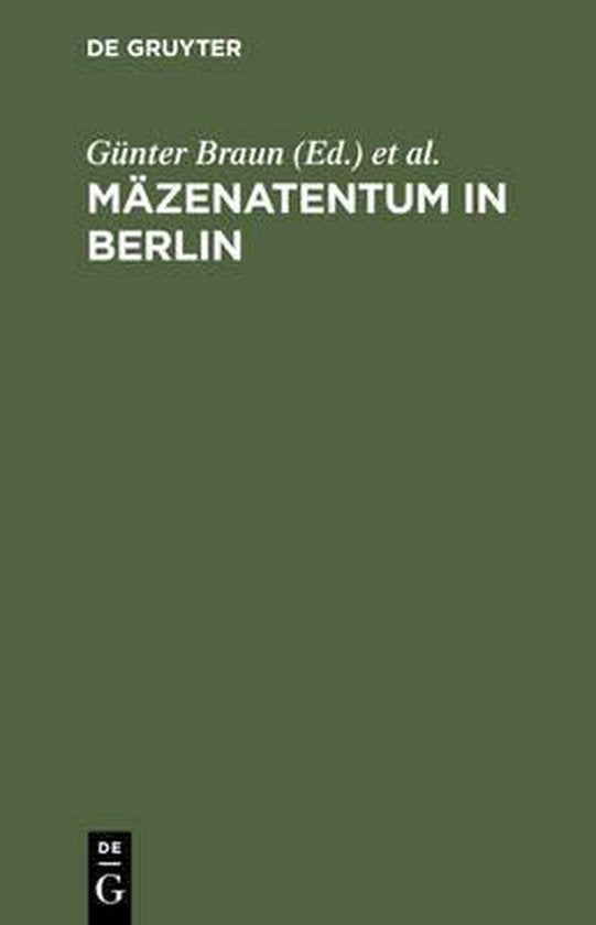 M�zenatentum in Berlin — boekomslag