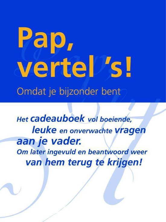 Pap, vertel 's ! — boekomslag