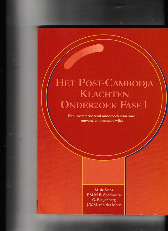 Het post-Cambodja klachten onderzoek fase 1 — boekomslag
