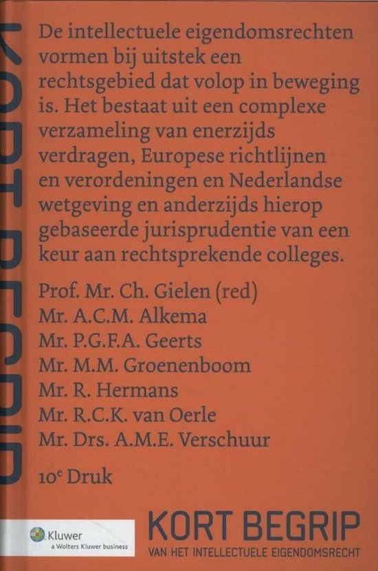 Kort begrip van het intellectuele eigendomsrecht — boekomslag