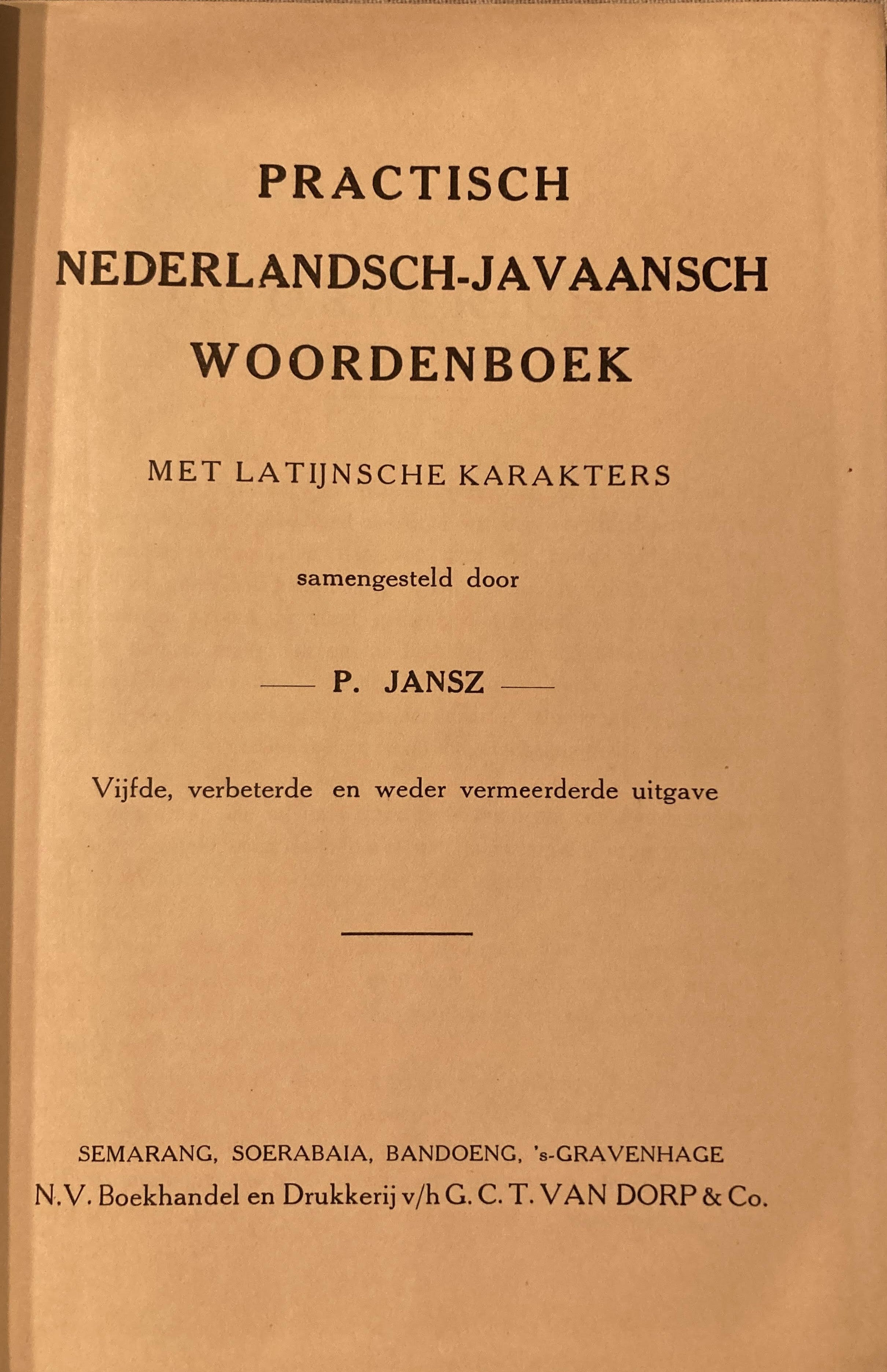 Nederlandsch-Javaansch woordenboek -  P. Jansz