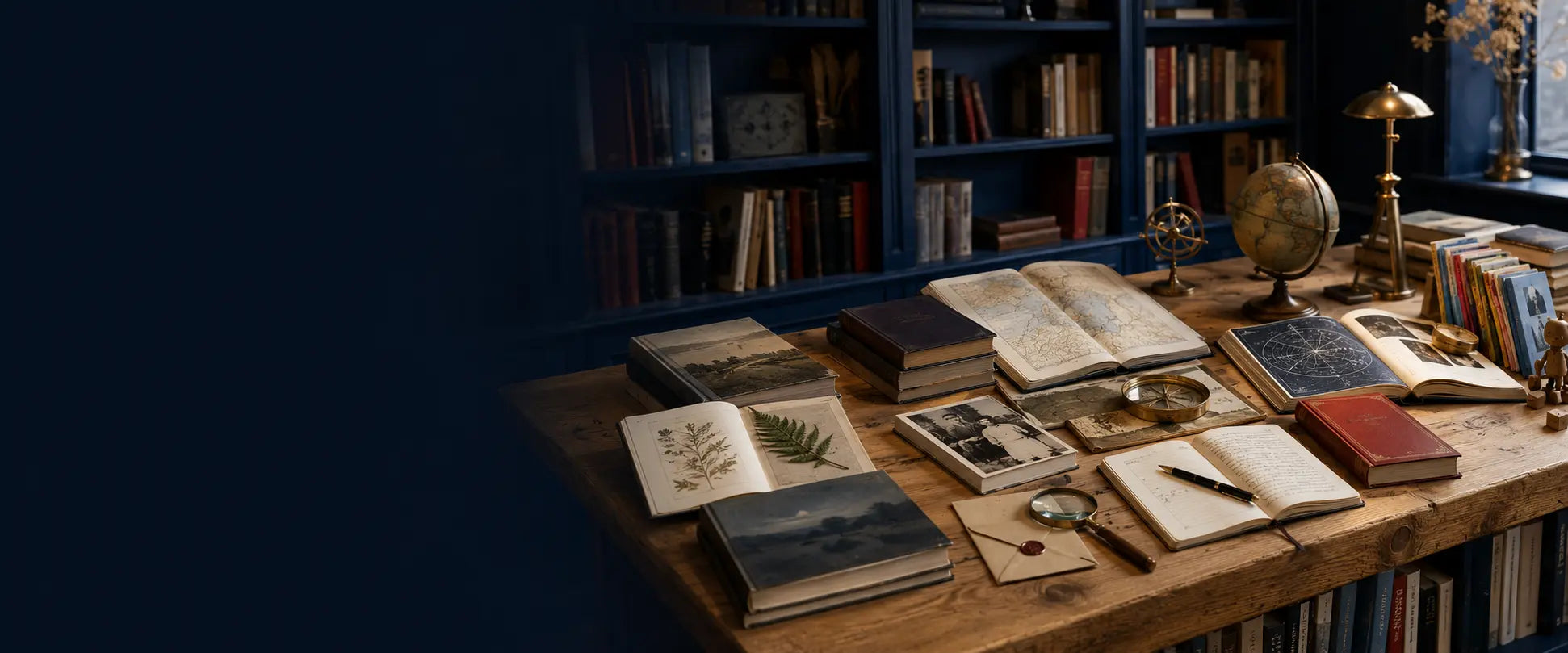 Boekentafel met verschillende genres